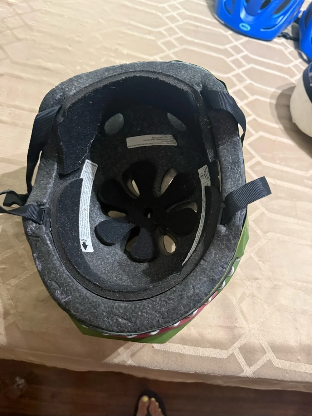 Kids Green Dinosaur Bike Helmet - Unbranded